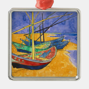 Vincent van Gogh Fishing Boats on the Beach Metal Tree Decoration