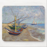 Vincent van Gogh - Fishing Boats on the Beach Mouse Pad<br><div class="desc">Fishing Boats on the Beach at Les Saintes-Maries de la Mer - Vincent van Gogh,  1888</div>