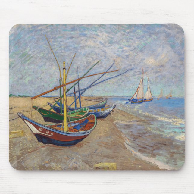 Vincent van Gogh - Fishing Boats on the Beach Mouse Pad (Front)