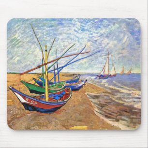 Vincent Van Gogh - Fishing Boats On The Beach Mouse Pad