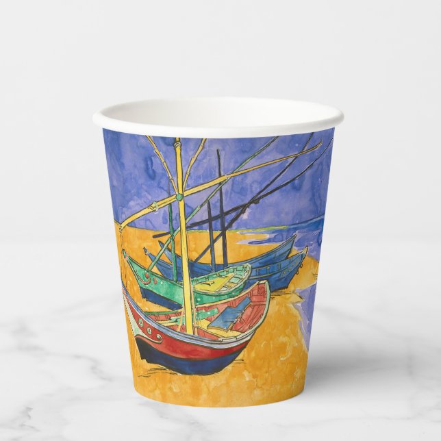 Vincent van Gogh - Fishing Boats on the Beach Paper Cups (Front)