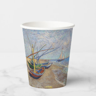 Vincent van Gogh - Fishing Boats on the Beach Paper Cups