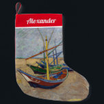 Vincent van Gogh - Fishing Boats on the Beach Small Christmas Stocking<br><div class="desc">Fishing Boats on the Beach at Les Saintes-Maries de la Mer - Vincent van Gogh,  1888</div>