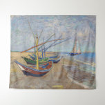 Vincent van Gogh - Fishing Boats on the Beach Tapestry<br><div class="desc">Fishing Boats on the Beach at Les Saintes-Maries de la Mer - Vincent van Gogh,  1888</div>