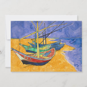 Vincent van Gogh - Fishing Boats on the Beach Thank You Card