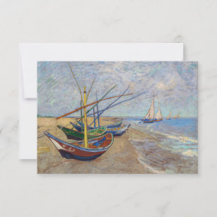 Vincent van Gogh - Fishing Boats on the Beach Thank You Card