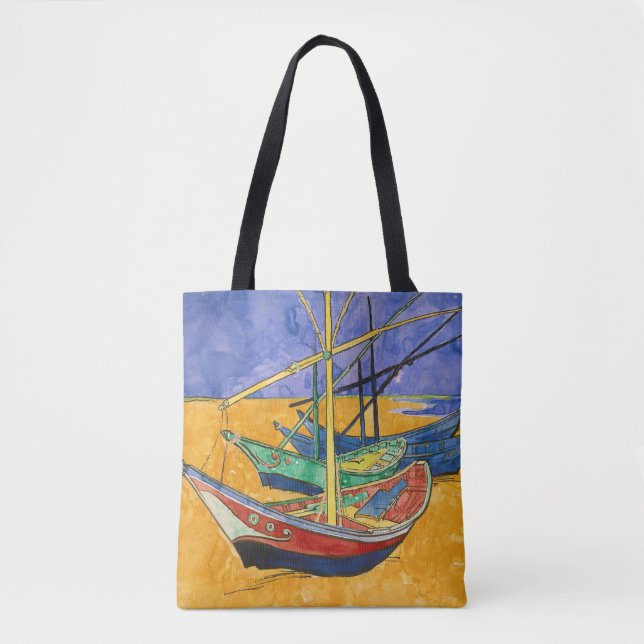 Vincent van Gogh - Fishing Boats on the Beach Tote Bag (Front)