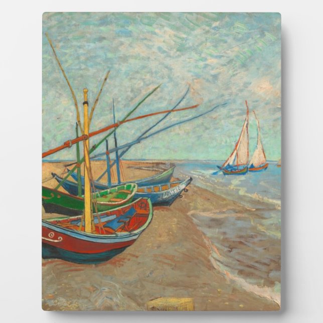 Vincent Van Gogh Fishing Boats Plaque (Front)