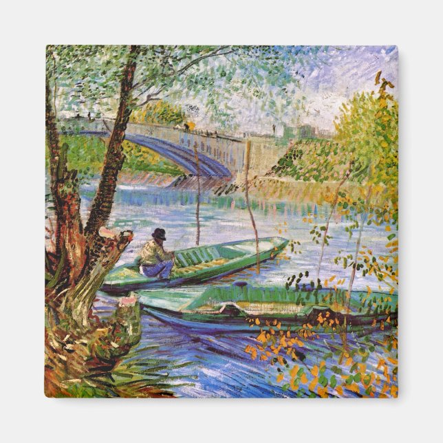 Vincent Van Gogh - Fishing In Spring Magnet (Front)