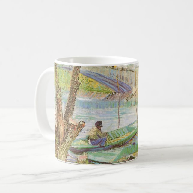 Vincent van Gogh Fishing in Spring, Pont de Clichy Coffee Mug (Front Left)