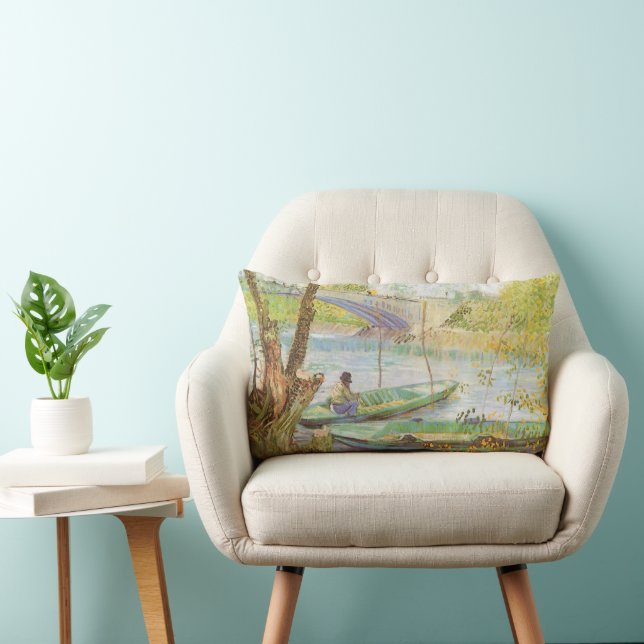 Vincent van Gogh Fishing in Spring, Pont de Clichy Lumbar Cushion (Chair)