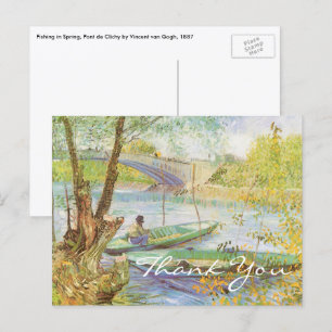 Vincent van Gogh Fishing in Spring, Pont de Clichy Postcard