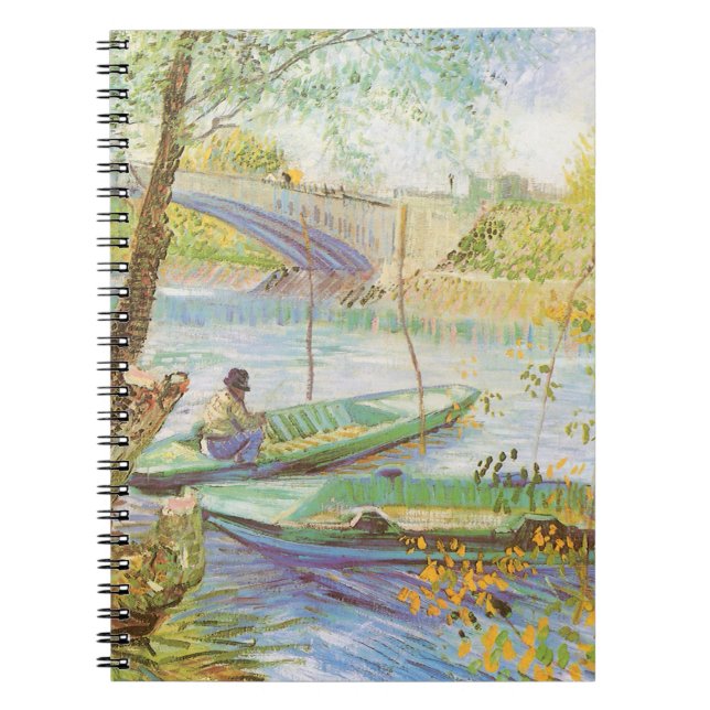Vincent van Gogh Fishing in Spring, Pont de Clichy Spiral Notebook (Front)