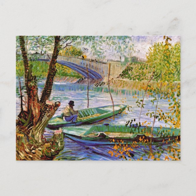 Vincent Van Gogh - Fishing In Spring Postcard (Front)