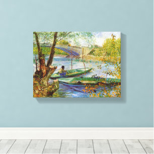 Vincent Van Gogh, Fishing in the Spring Canvas Print