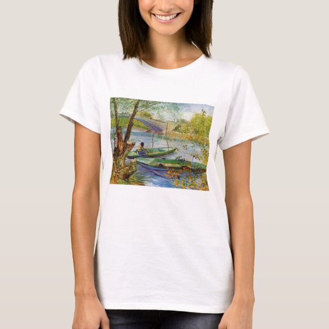 Vincent Van Gogh, Fishing in the Spring T-Shirt (Front)
