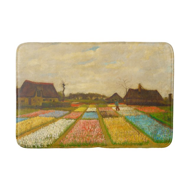 Vincent van Gogh Flower Beds in Holland Bath Mat (Front)