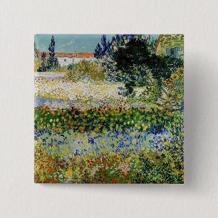 Vincent van Gogh - Flowering Garden 15 Cm Square Badge