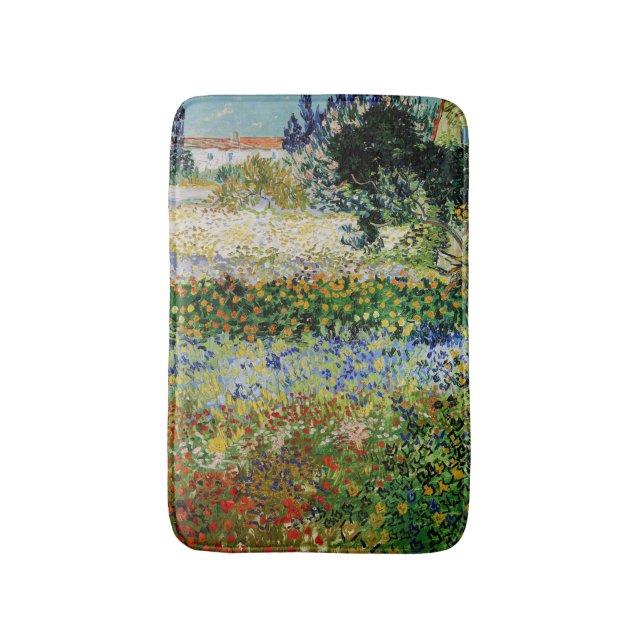 Vincent van Gogh - Flowering Garden Bath Mat (Front Vertical)