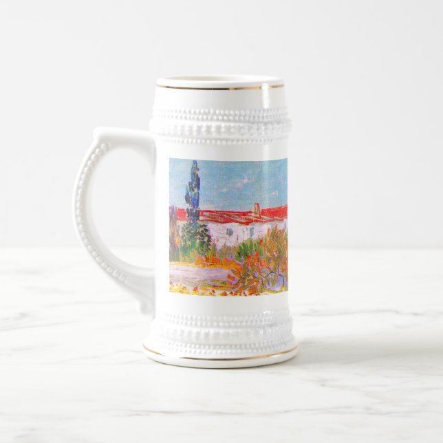 Vincent Van Gogh Flowering Garden Beer Stein (Left)