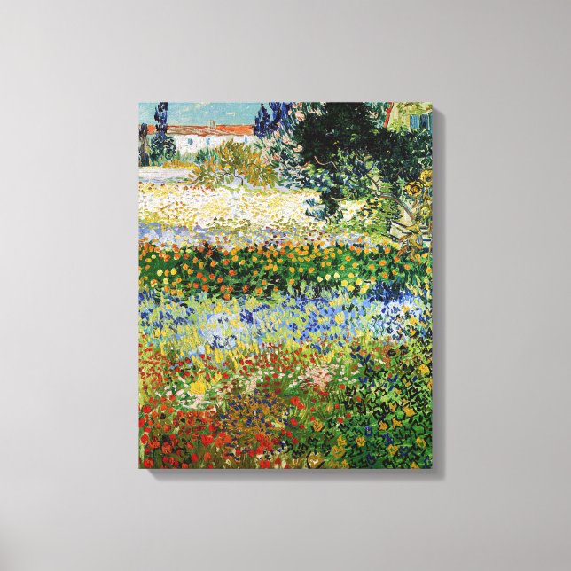 Vincent van Gogh - Flowering Garden Canvas Print (Front)