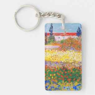 Vincent Van Gogh Flowering Garden Key Ring