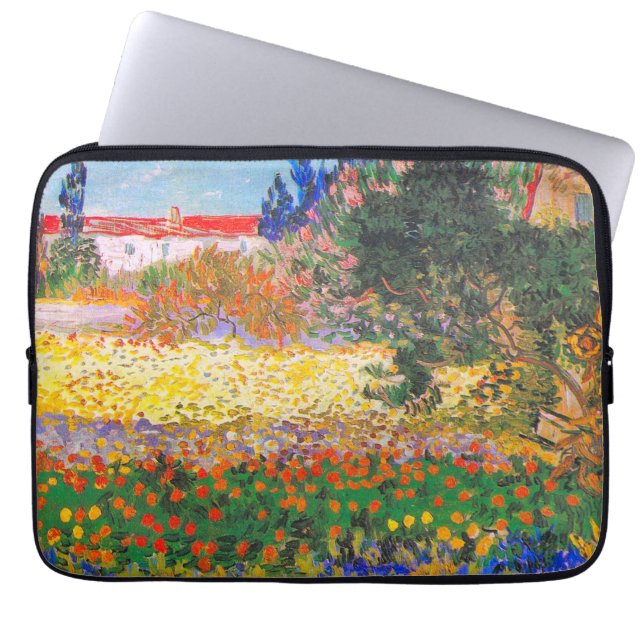 Vincent Van Gogh Flowering Garden Laptop Sleeve (Front)