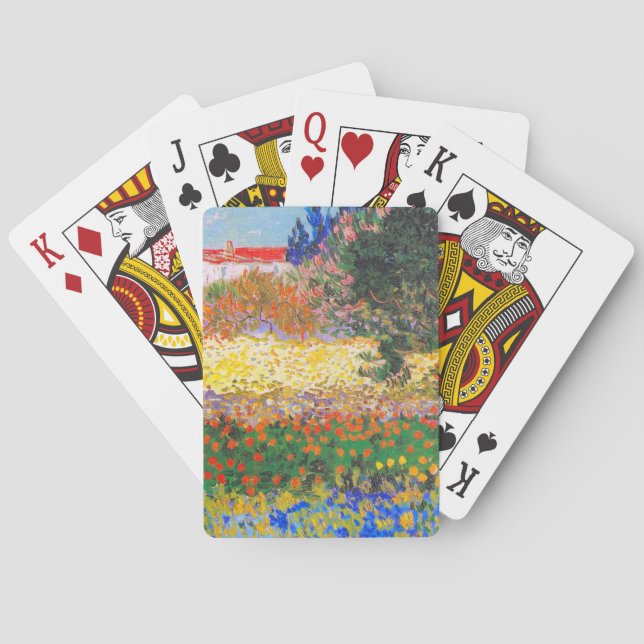 Vincent Van Gogh Flowering Garden Playing Cards (Back)