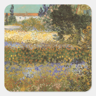 Vincent van Gogh - Flowering Garden Square Sticker