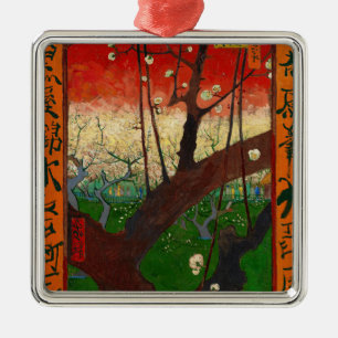 Vincent van Gogh - Flowering Plum Tree Metal Tree Decoration