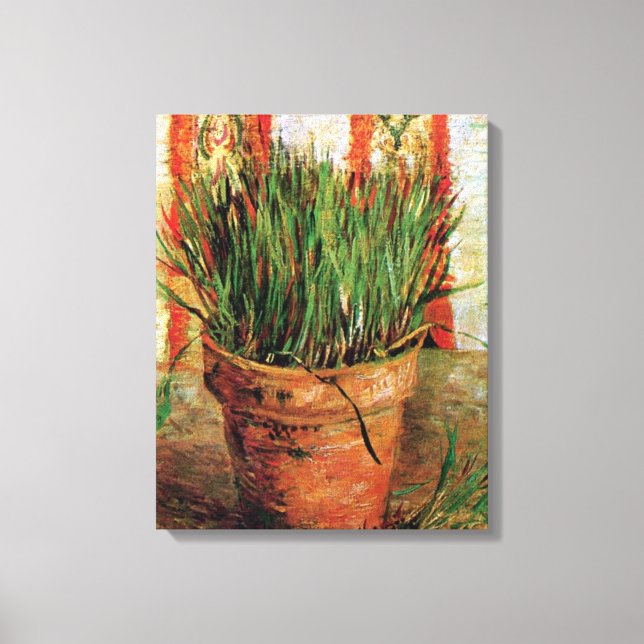 Vincent Van Gogh - Flowerpot With Chives Canvas Print (Front)