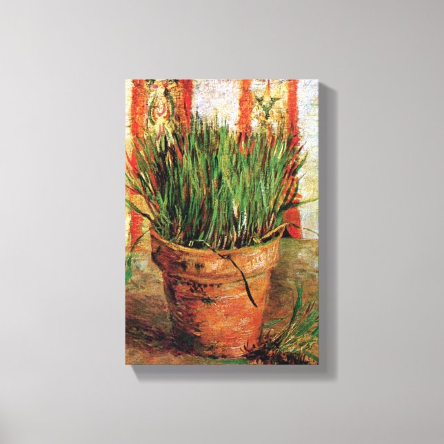 Vincent Van Gogh - Flowerpot With Chives Canvas Print (Front)