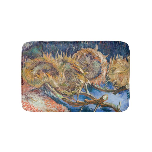 Vincent van Gogh - Four Cut Sunflowers Bath Mat (Front)