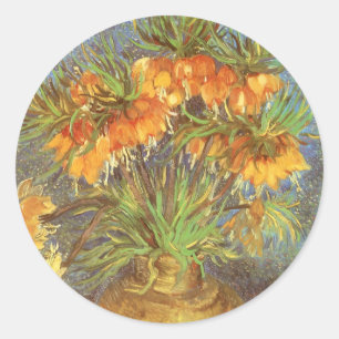 Vincent van Gogh - Fritillaries in a Copper Vase Classic Round Sticker