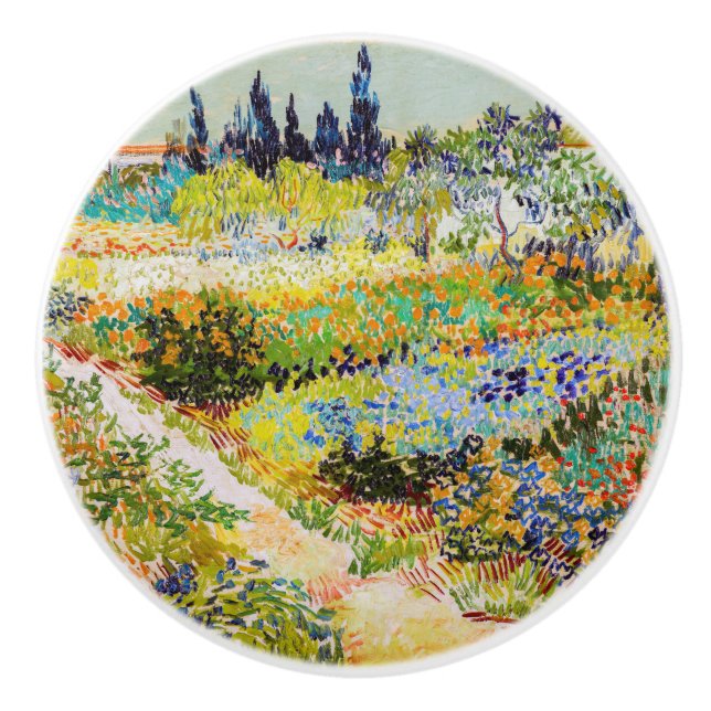 Vincent van Gogh - Garden at Arles Ceramic Knob (Front)