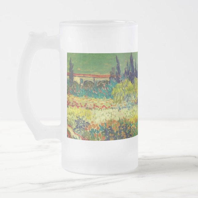 Vincent Van Gogh Garden at Arles Frosted Glass Beer Mug (Left)