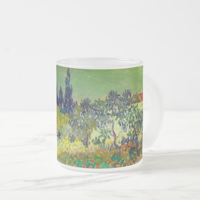 Vincent Van Gogh Garden at Arles Frosted Glass Coffee Mug (Front Right)