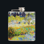 Vincent van Gogh - Garden at Arles Hip Flask<br><div class="desc">Garden at Arles / Flowering Garden with Path / Jardin a Arles - Vincent van Gogh,  1888</div>