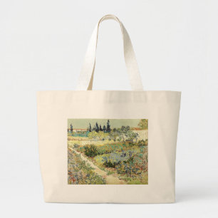 Vincent Van Gogh Garden at Arles Large Tote Bag