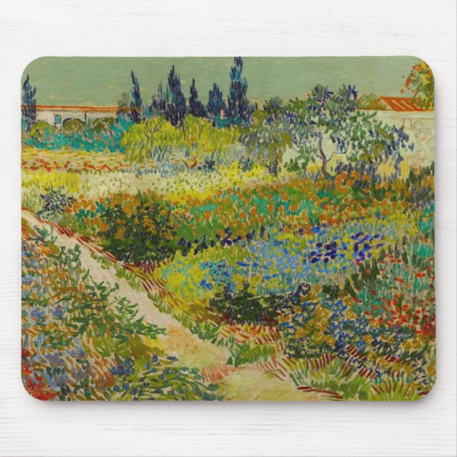 Vincent Van Gogh Garden at Arles Mouse Pad (Front)