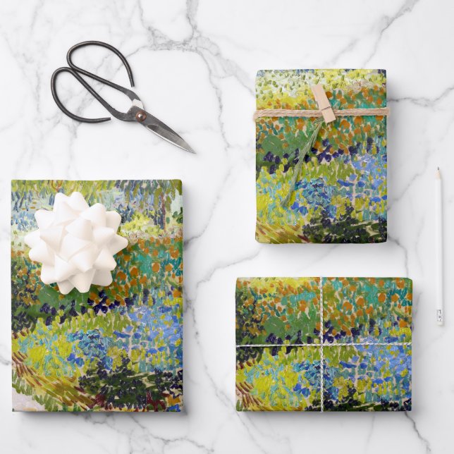 Vincent van Gogh Garden at Arles Poster Wrapping Paper Sheet (Front)