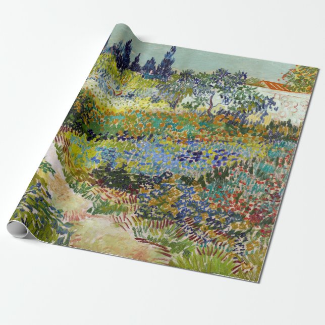 Vincent van Gogh Garden at Arles Wrapping Paper (Unrolled)