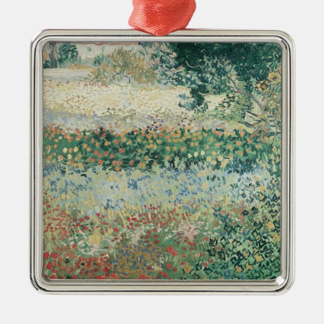 Vincent van Gogh | Garden in Bloom, Arles, 1888 Metal Tree Decoration (Front)