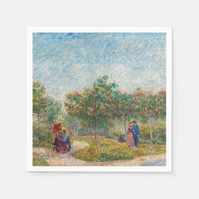 Vincent van Gogh - Garden in Montmarte with Lovers Napkin (Front)