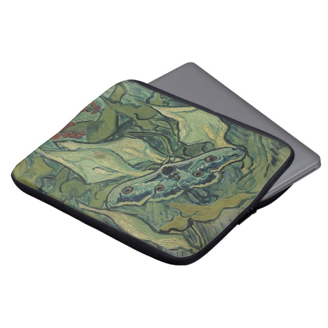 Vincent van Gogh - Great Peacock Moth Laptop Sleeve (Front Top)