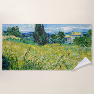 Vincent van Gogh - Green Wheat Field with Cypress Beach Towel