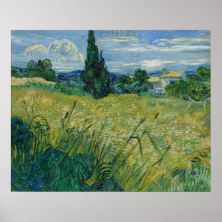 Vincent van Gogh Green Wheat Field with Cypress Poster