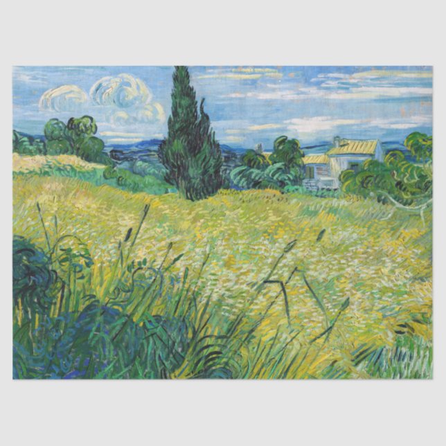 Vincent van Gogh - Green Wheat Field with Cypress Tissue Paper (Front)
