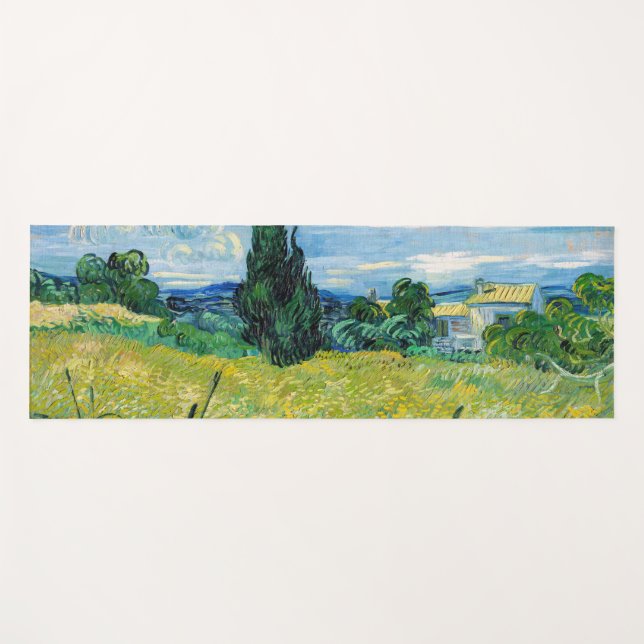 Vincent van Gogh - Green Wheat Field with Cypress Yoga Mat (Front (Horizontal))