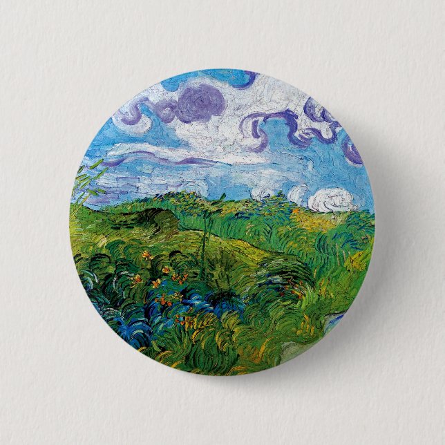 Vincent Van Gogh - Green Wheat Fields In Auvers 6 Cm Round Badge (Front)